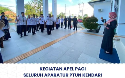 Kegiatan Apel Pagi Seluruh Aparatur PTUN Kendari