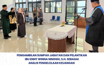 Pelantikan dan Pengambilan Sumpah Jabatan Ibu Enny Winna Ningsih, S.H. Sebagai Analis Pengelolaan Keuangan APBN Ahli Muda
