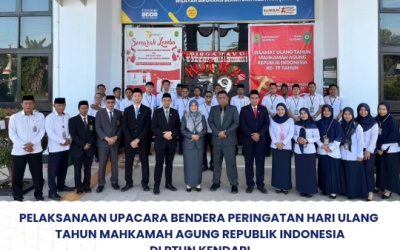 Pelaksanaan Upacara Bendera Peringatan Hari Ulang Tahun Mahkamah Agung Republik Indonesia di PTUN Kendari