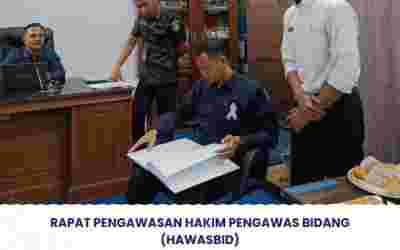 Rapat Pengawasan Hakim Pengawas Bidang(HAWASBID) PTUN Kendari pada Panitera Muda Perkara