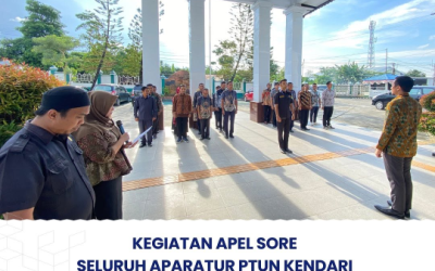 Kegiatan Apel Sore Seluruh Aparatur PTUN Kendari