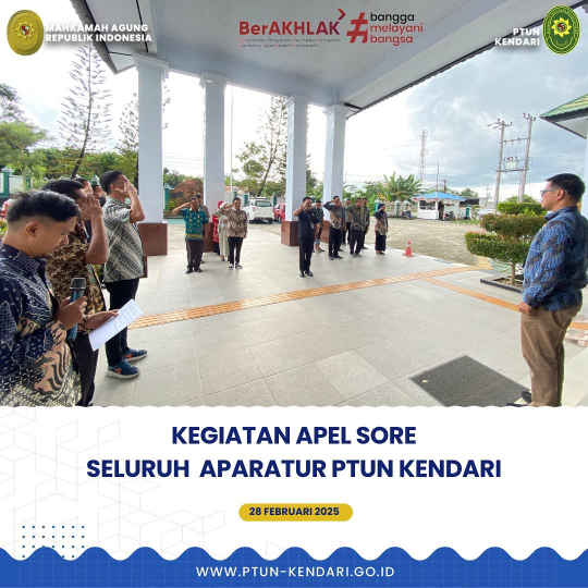 Kegiatan Apel Sore Seluruh Aparatur PTUN Kendari