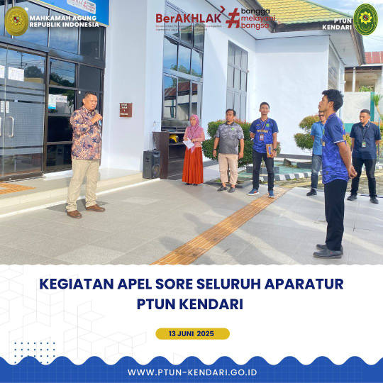 Kegiatan Apel Sore Seluruh Aparatur PTUN Kendari