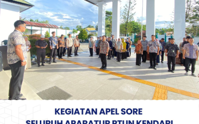 Kegiatan Apel Sore Seluruh Aparatur PTUN Kendari
