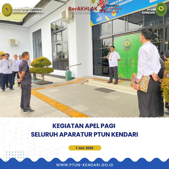 Kegiatan Apel Pagi Seluruh Aparatur PTUN Kendari