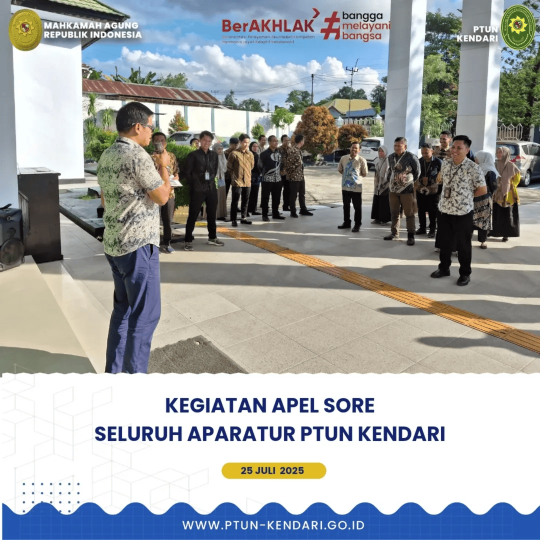 Kegiatan Apel Sore Seluruh Aparatur PTUN Kendari