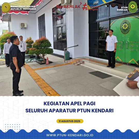 Kegiatan Apel Pagi Seluruh Aparatur PTUN Kendari