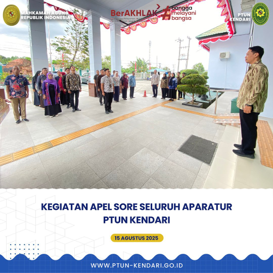 Kegiatan Apel Sore Seluruh Aparatur PTUN Kendari