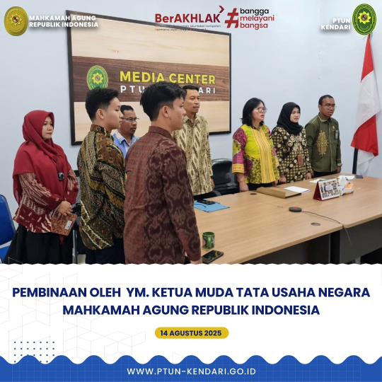 Pembinaan Oleh Yang Mulia Ketua Muda Tata Usaha Negara Mahkamah Agung Republik Indonesia secara daring.