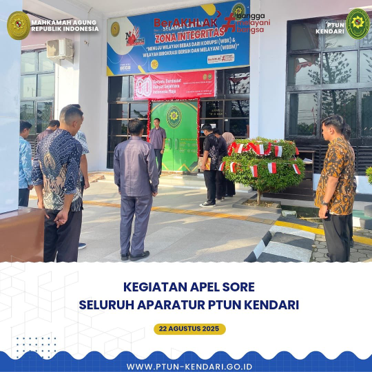 Kegiatan Apel Sore Seluruh Aparatur PTUN Kendari