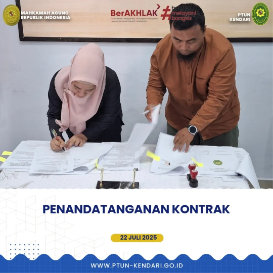 Penandatanganan Kontrak PTUN Kendari