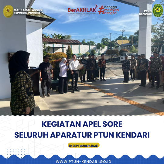 Kegiatan Apel Sore Seluruh Aparatur PTUN Kendari