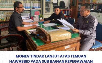 Monev Tindak Lanjut Atas Temuan Hawasbid Pada Sub Bagian Kepegawaian
