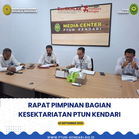 Rapat Pimpinan bagian Kesektariatan PTUN Kendari