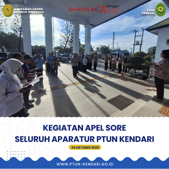 Kegiatan Apel Sore Seluruh Aparatur PTUN Kendari