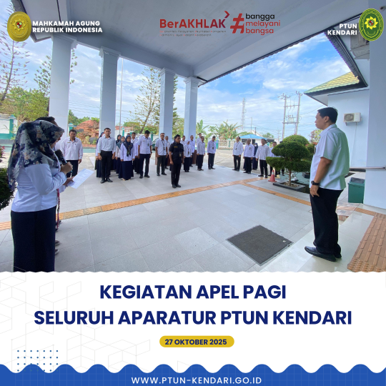 Kegiatan Apel Pagi Seluruh Aparatur PTUN Kendari