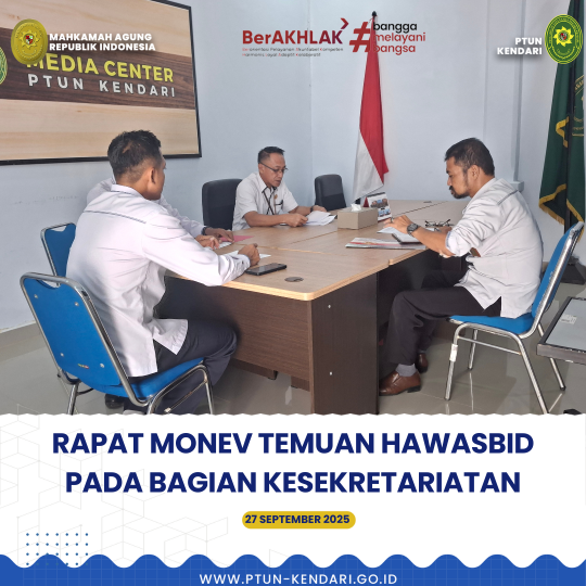 Rapat Monev hasil temuan Hawasbid bagian Kesekretariatan