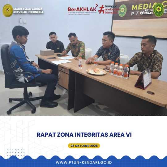 Rapat Zona Integritas (ZI) Area VI PTUN Kendari
