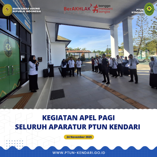 Kegiatan Apel Pagi Seluruh Aparatur PTUN Kendari