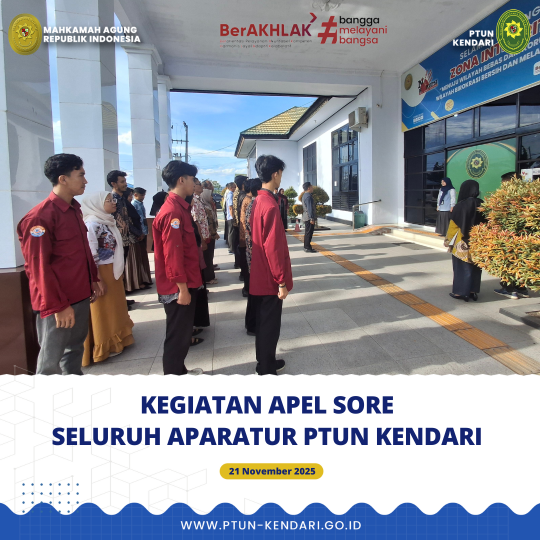 Kegiatan Apel Sore Seluruh Aparatur PTUN Kendari