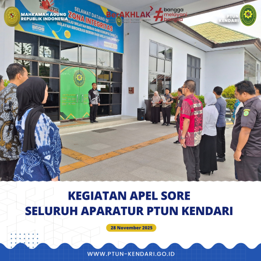 Kegiatan Apel Sore Seluruh Aparatur PTUN Kendari