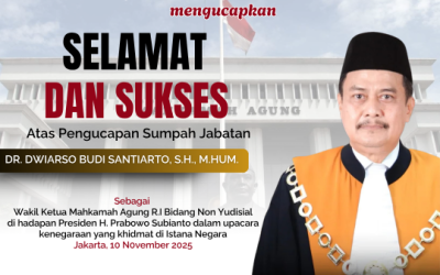 Pengucapan Sumpah Jabatan Wakil Ketua Mahkamah Agung R.I Bidang Non Yudisial