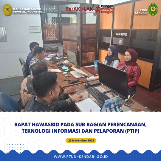 Rapat Hawasbid Pada Sub Bagian Perencanaan, Teknologi Informasi dan Pelaporan (PTIP)