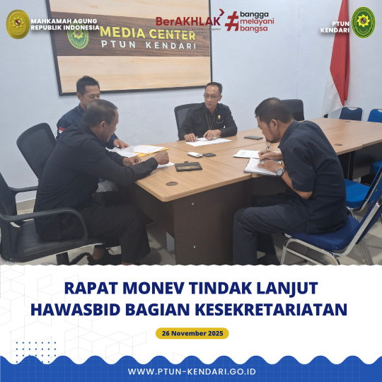 Rapat Monev Tindak Lanjut Hawasbid bagian Kesekretariatan
