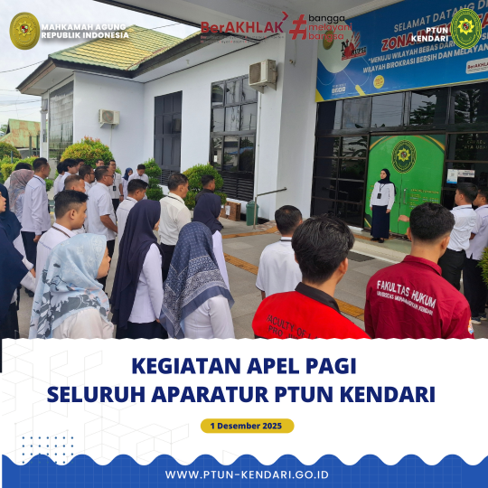 Kegiatan Apel Pagi Seluruh Aparatur PTUN Kendari