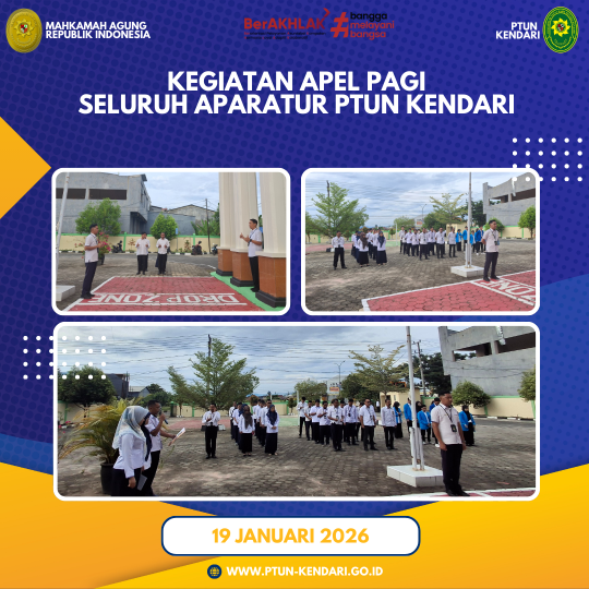 Kegiatan Apel Pagi Seluruh Aparatur PTUN Kendari