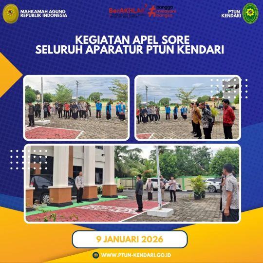 Kegiatan Apel Sore Seluruh Aparatur Pengadilan Tata Usaha Negara Kendari