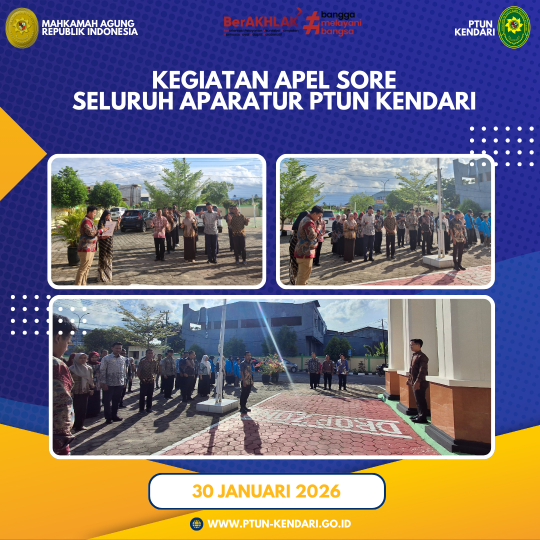 Kegiatan Apel Sore Seluruh Aparatur PTUN Kendari