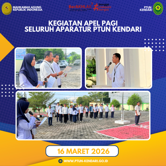 Kegiatan Apel Pagi Seluruh Aparatur PTUN Kendari