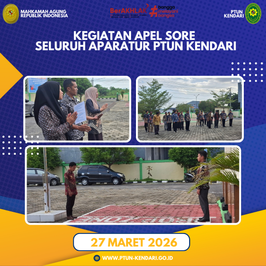 Kegiatan Apel Sore seluruh Aparatur PTUN Kendari