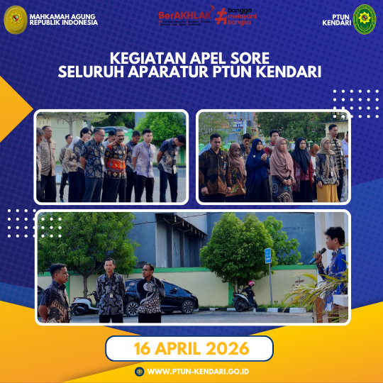 Kegiatan Apel Sore Seluruh Aparatur PTUN Kendari