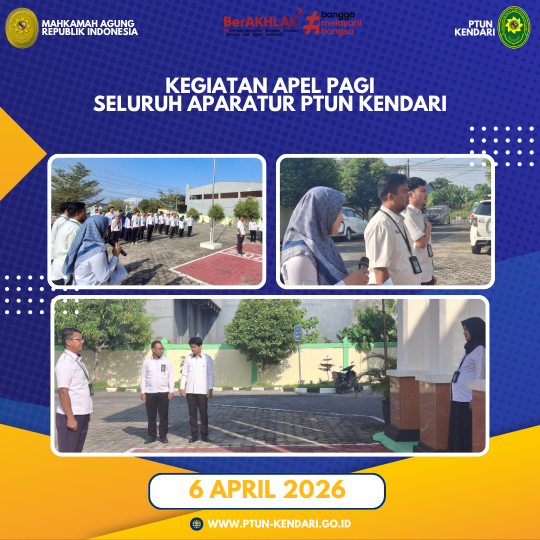 Kegiatan Apel Pagi Seluruh Aparatur PTUN Kenddari