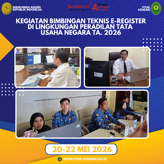 Bimbingan Teknis e-register di lingkungan Peradilan Tata Usaha Negara Tahun 2026