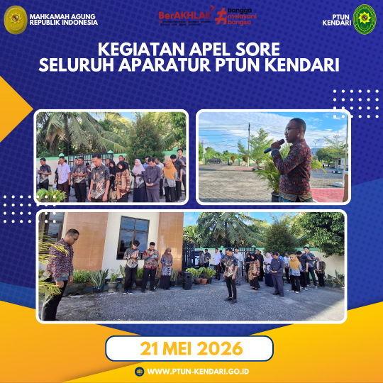 Kegiatan Apel Sore Seluruh Aparatur PTUN Kendari