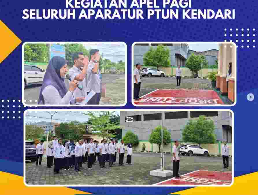 Kegiatan Apel Pagi Seluruh Aparatur PTUN Kendari