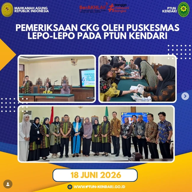 Pemeriksaan Kesehatan CKG oleh Puskesmas Lepo-Lepo di PTUN Kendari