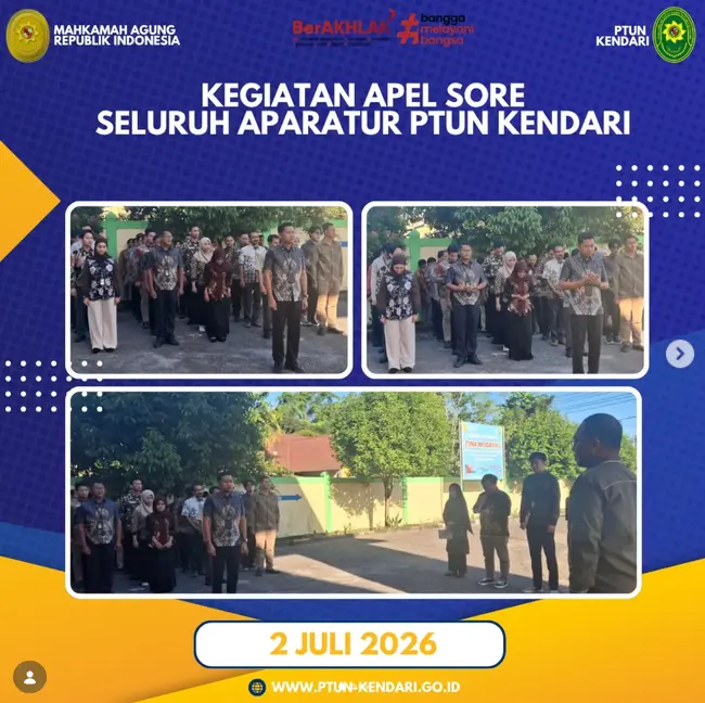 Kegiatan Apel Sore Seluruh Aparatur PTUN Kendari
