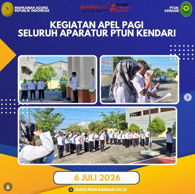 Kegiatan Apel Pagi Seluruh Aparatur PTUN Kendari