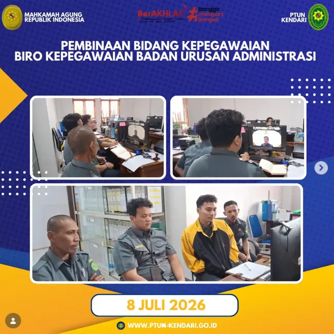 Pembinaan Bidang Kepegawaian Biro Kepegawaian Badang Urusan Administrasi Mahkamah Agung RI