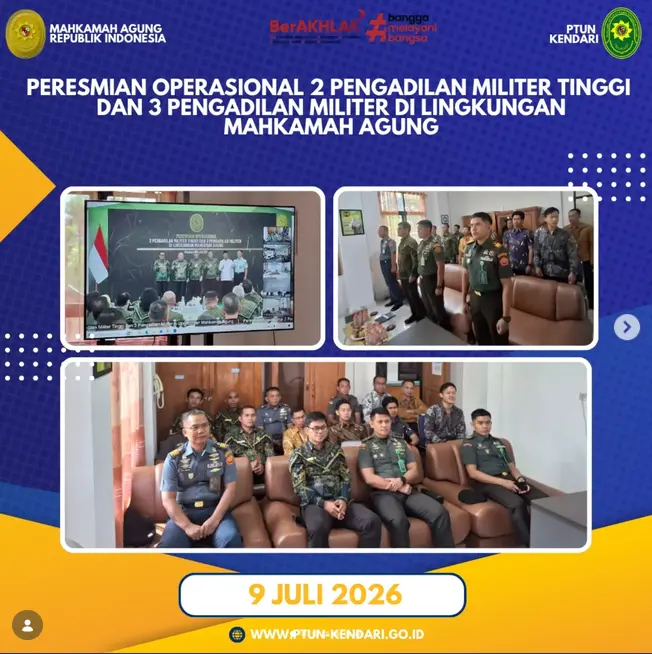 Peresmian Operasional 2 Pengadilan Militer Tinggi dan 3 Pengadilan Militer di Lingkungan Mahkamah Agung RI