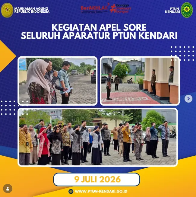 Kegiatan Apel Sore Seluruh Aparatur PTUN Kendari