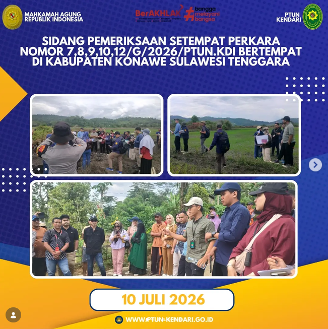Sidang Pemeriksaan Setempat di Kabupaten Konawe Sulawesi Tenggara.