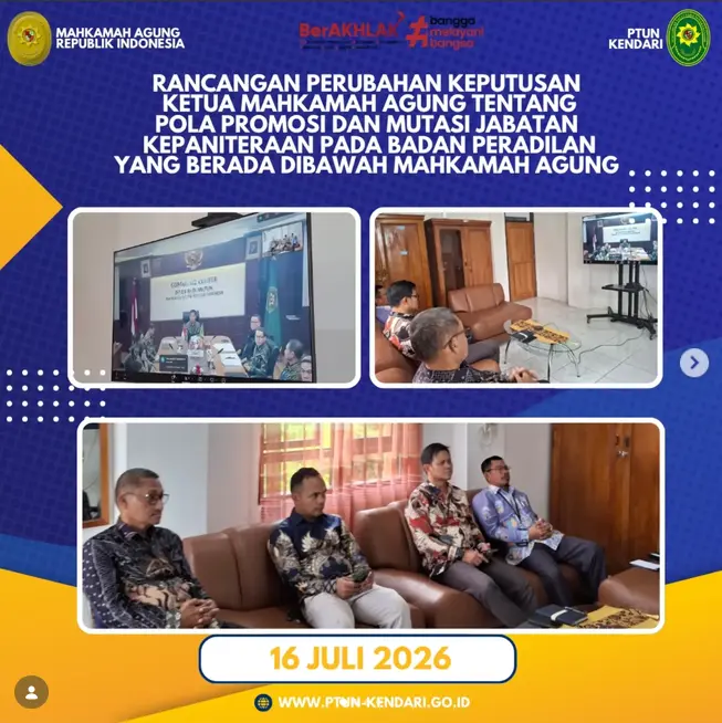 Rancangan Perubahan Keputusan Ketua Mahkamah Agung Tentang Pola Promosi dan Mutasi Jabatan Kepaniteraan Pada Badan Peradilan Yang Berada di Bawah Mahkamah Agung RI