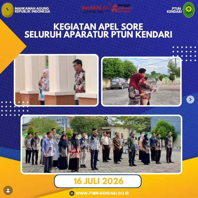 Kegiatan Apel Sore Seluruh Aparatur PTUN Kendari