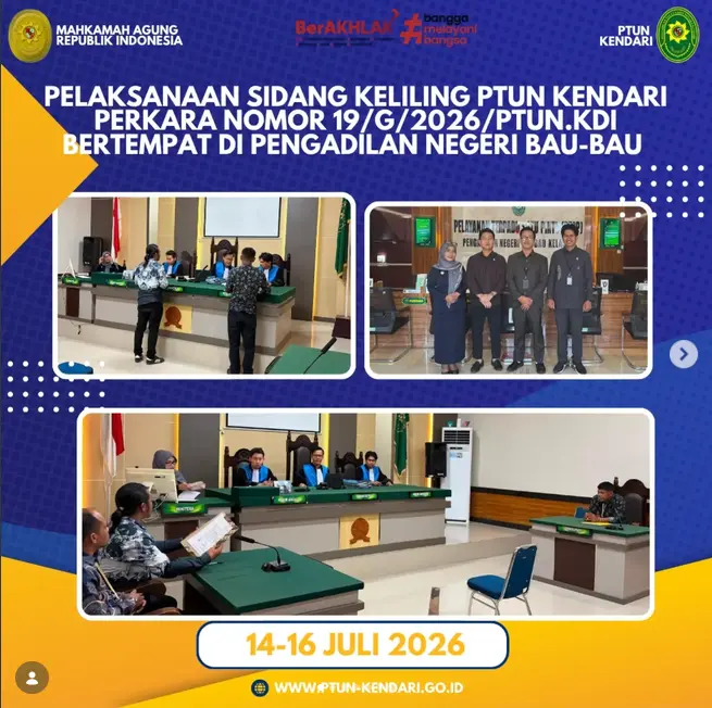 Sidang Keliling PTUN Kendari Perkara Nomor 19/G/2026/PTUN.KDI