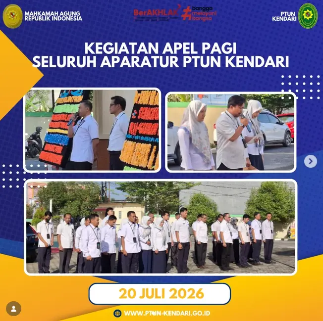 Kegiatan Apel Pagi Seluruh Aparatur PTUN Kendari